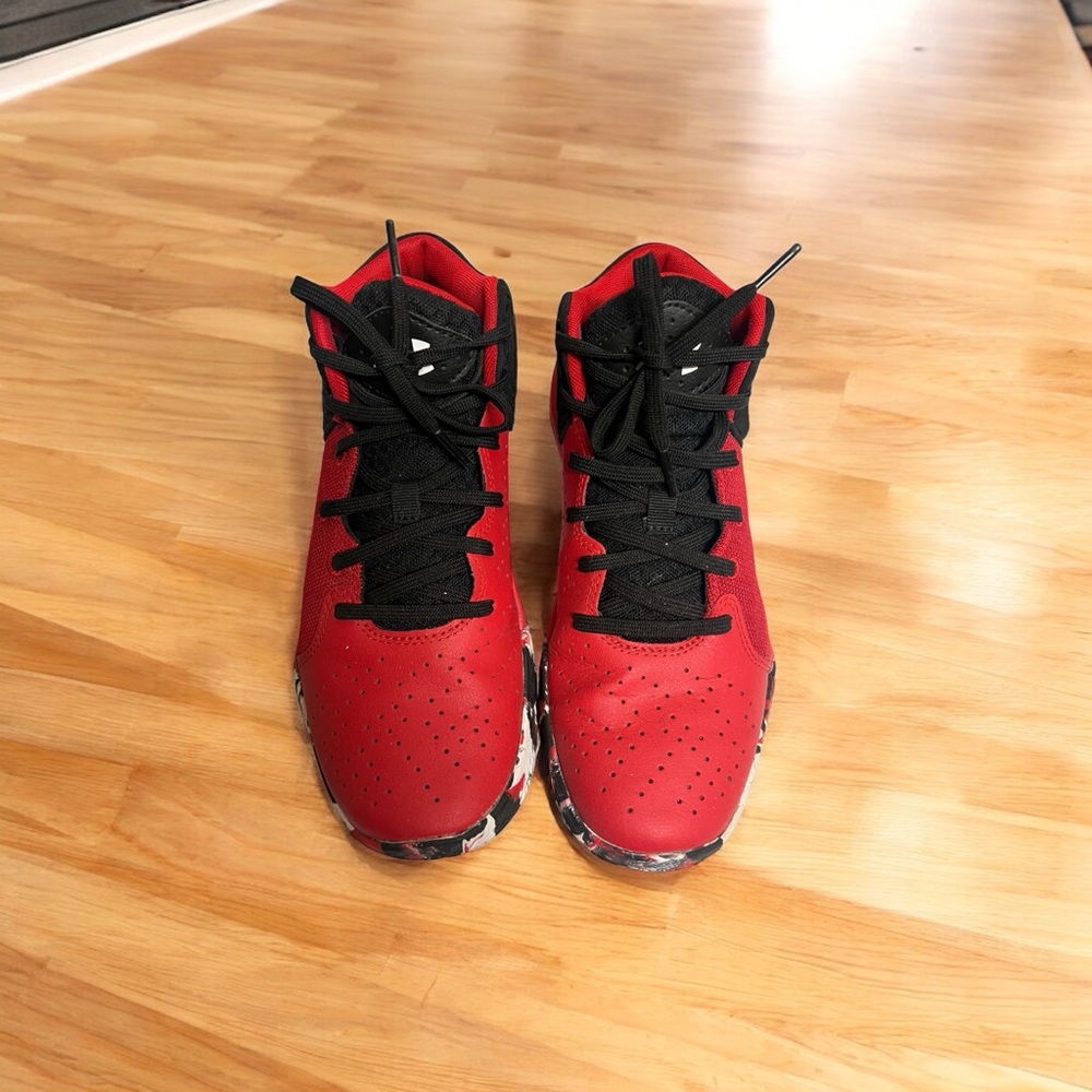 Under Armour Kids Red and Black Basketball Shoes